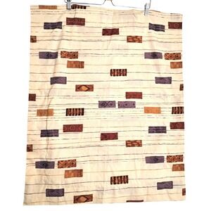 Dan River Pillow Sham Set 2 Standard Tan Purple MCM Geometric Vintage Decor Mod